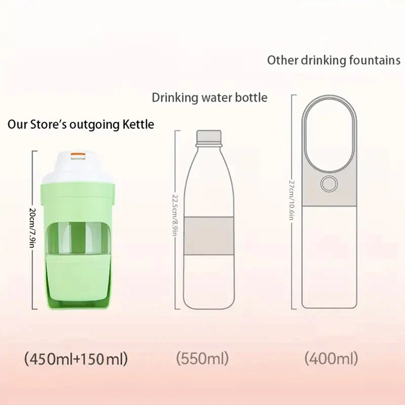 2-in-1 Pet Travel Water Bottle with Food Container