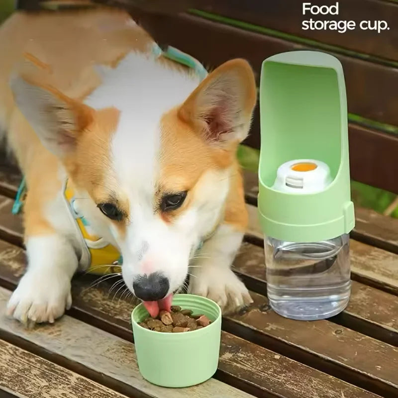 2-in-1 Pet Travel Water Bottle with Food Container